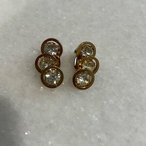 Vintage gold and rhinestone Judy Lee earrings